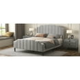thumbnail image 6 of Queen Size Upholstered Platform Bed with Headboard and Footboard, No Box Spring Needed, Velvet Fabric, Gray 81AAE, 6 of 9