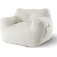 thumbnail image 3 of Bean Bag Chair, Adult Bean Bag Chair for Living Room, Big Beanbag Chair, Comfy Stuffed Beanbag Chair for Adults with Filling (Teddy Fabric in Ivory), 3 of 16