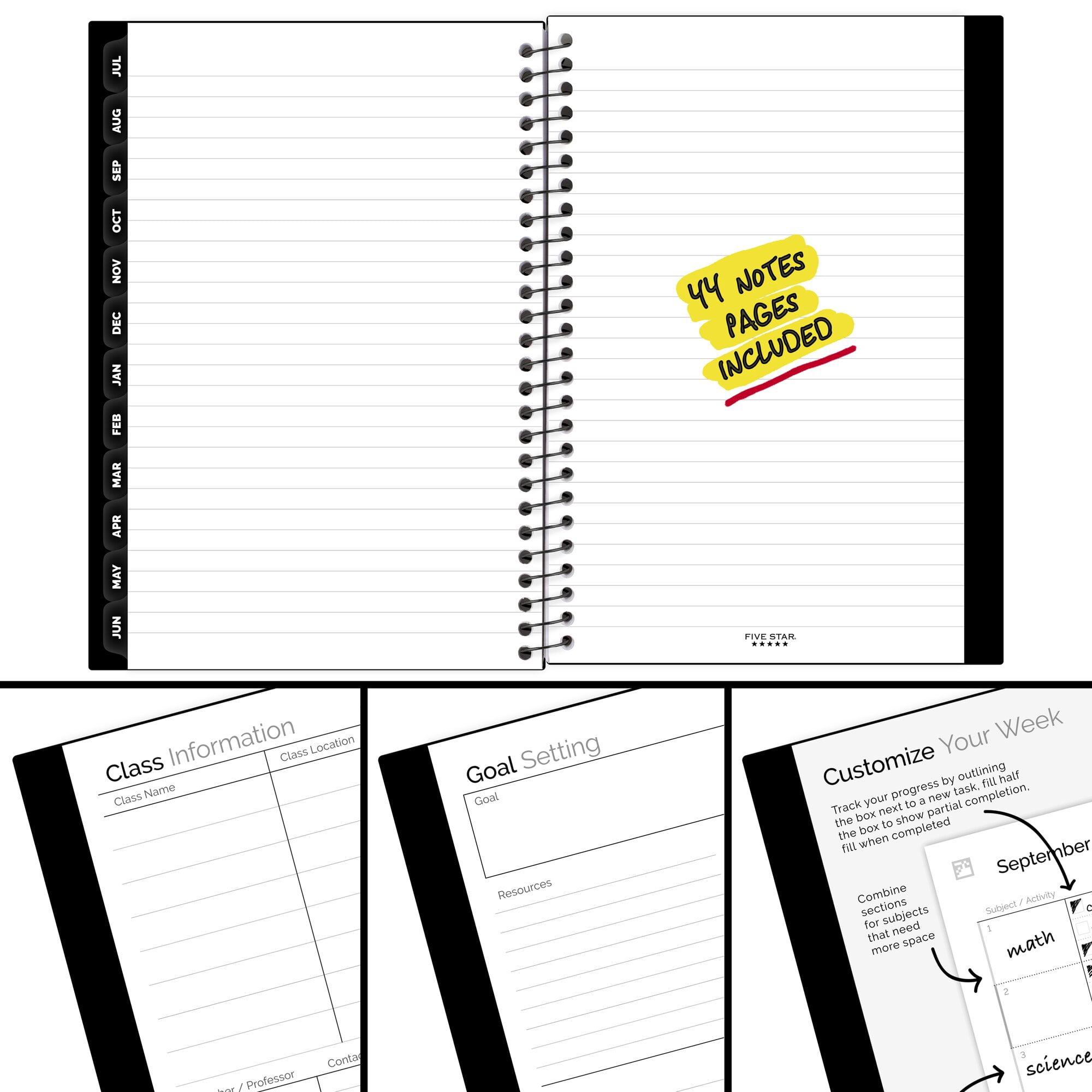 Five Star Advance Academic 2026-2027 Weekly Monthly Student Planner Plus Study