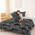 thumbnail image 4 of Castle Fairy Sketch Shark Tile Queen Comforter Set 3 Pieces,Line Great Wolf Gray Background Seamless Print Comforter Sets Queen,Charcoal Gray,Grey Reversible,1 Comforter and 2 Pillowcases, 4 of 6