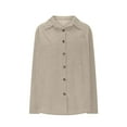 thumbnail image 6 of Htigea Corduroy Cardigan for Women Long Sleeve Button Down Collared Tshirts Cardigans with Pockets Comfy Blouses Beige,M, 6 of 6