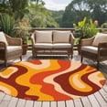 thumbnail image 4 of Round Rug 6Ft Washable Non-Slip, Orange Brown Circle Area Rugs for Living Room Bedroom, Modern Farmhouse Abstract Patterned Art Indoor Floor Mats Carpet Runner for Home Decor Aesthetic, 4 of 8