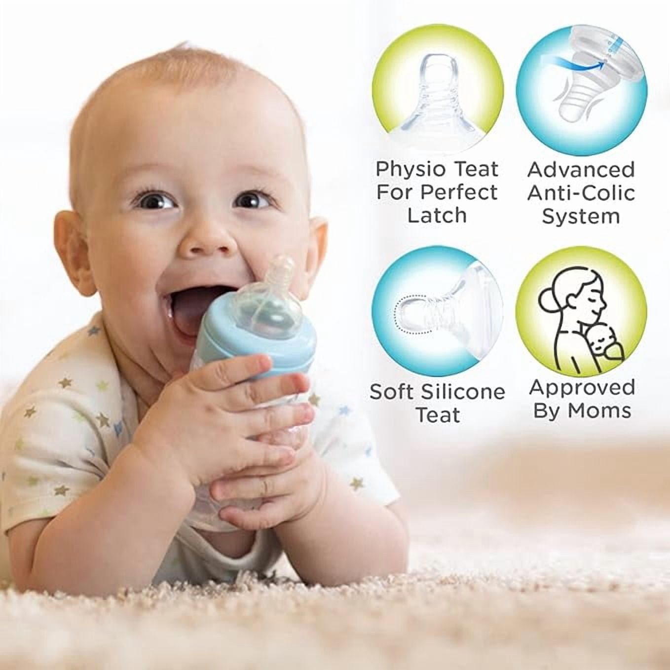 Mee Mee Eazy Flo Premium Baby Feeding Bottle (250 ml, Blue/Green)