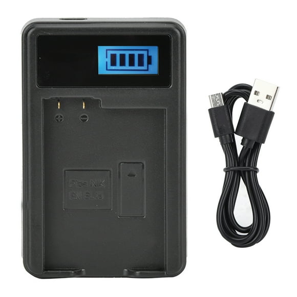 Cargador de batería de cámara Ecomeon para Nikon EN-EL15 Pantalla de Carga LCD