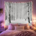 thumbnail image 2 of White Birch Forest in Snowy Misty Atmosphere, Serene Minimalist for Nature Lovers, Winter Tree Wall Art, Housewarming Gift, Tapestry Wall Hanging for Living Room and Bedroom, 2 of 7