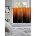 thumbnail image 3 of Burnt Orange Black Ombre Bathroom Window Curtain, Modern Abstract Striped Gradient Light Filtering Coffee Kitchen Curtains, Bedroom Living Room Curtains 2 Panel 84"x45", 3 of 6