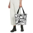 thumbnail image 5 of Bingfone Skull And Palm Leaves Women Shoulder Tote Bags Casual Bag Ladies Shopping Handbag, 5 of 7