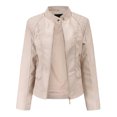 thumbnail image 1 of Txlixc Chaqueta de cuero Pu para mujeres, chaqueta de motocicleta de cuello alto Txlixc moda, 1 of 6