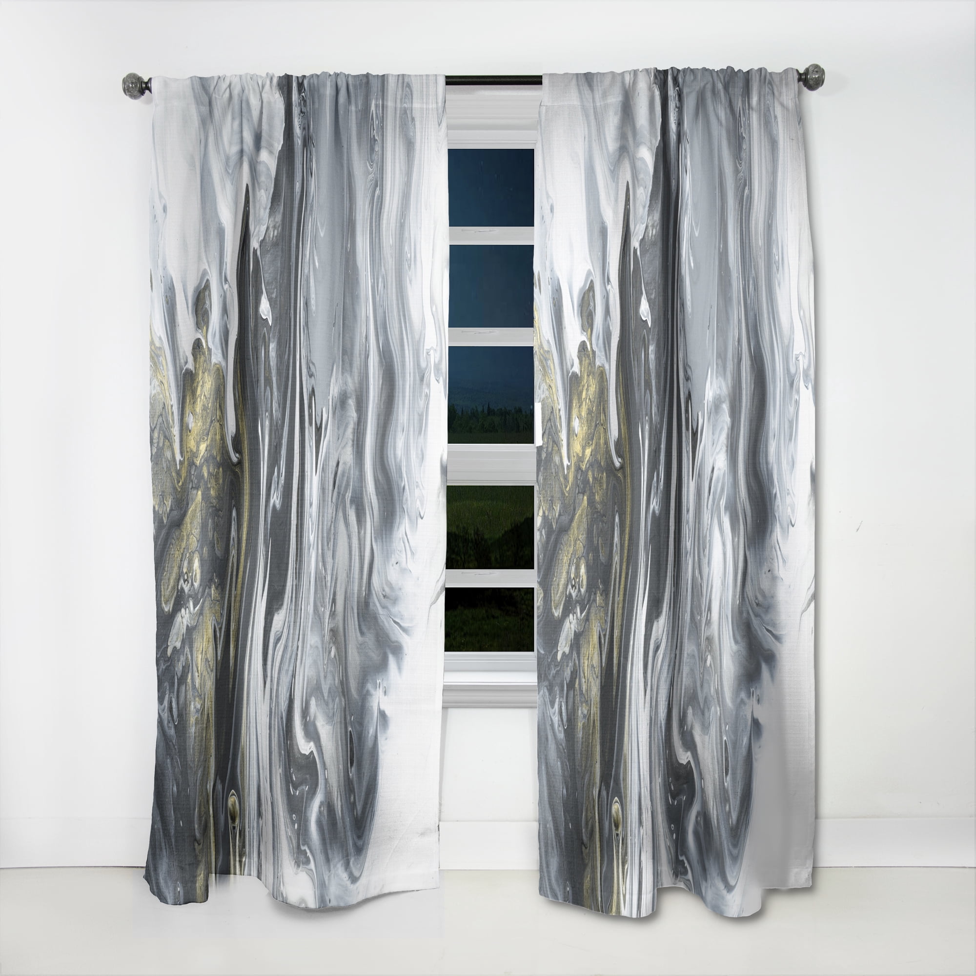 Designart 'Geode Marbled XIII' Mid-Century Modern Curtain Panel