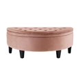 thumbnail image 3 of Inspired Home Ottoman de Rangement en Velours Libby Demi-Lune Capitonné, Blush, 3 of 9