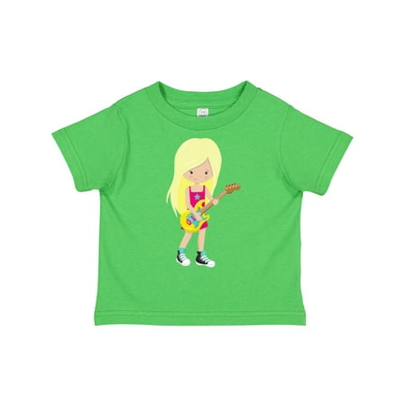 

Inktastic Rock Girl Blonde Hair Guitar Player Band Music Gift Toddler Toddler Girl T-Shirt