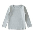 thumbnail image 6 of idosla Girls Long Sleeve Shirts Crewneck Ruched Side Slim Fit Tops Ribbed Knit Casual Tee Shirt 4-15 Years (Grey, 11-12 Years), 6 of 7