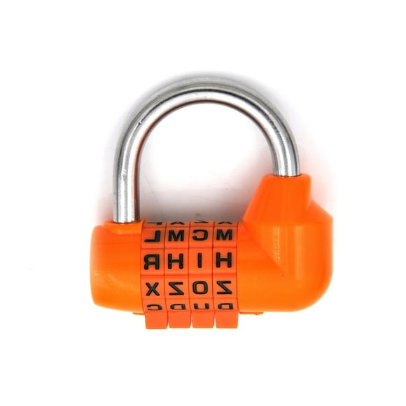 4 Dial Digit Letter Combination Travel Security Code Lock Diary Password Padlock Luggage Locks 6Colors orange