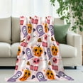 thumbnail image 3 of Flannel Blanket, Halloween Pumpkin Blanket, Machine Washable Soft Warm Blanket, Office Living Room Sofa Air Conditioner Blanket, Halloween Gift, 3 of 4