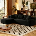 thumbnail image 5 of 【2Package Delivery】 106" Modular Couch -Boneless Couch for Small Spaces️ ️, Soft Corduroy Fabric with Deep Seat Design, Cloud Sectional Couches for Living Room Bedroom - Zero Assembly Cloud Sofa Bed, 5 of 7