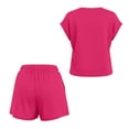 thumbnail image 5 of ITSAME Girls Outfits 2-Piece Crewneck T-Shirt&Shorts with Pockets Summer Casual Loungewear Set Hot Pink Size 4, 5 of 9