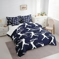 thumbnail image 3 of Feelyou Navy Softball Print Twin Bedding Sets 7-Piece for Kid, Cartoon Baseball Lover Bedding Comforter Set, Eat Sleep Sport Reversible Sheet Sets, Breathable Home Decor, 3 of 7