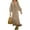 Beige, variant on Women Summer Long Sleeve Neck Maxi Linen Shirt Dress Loose Button Down Tunic Shift Dress Grey XL