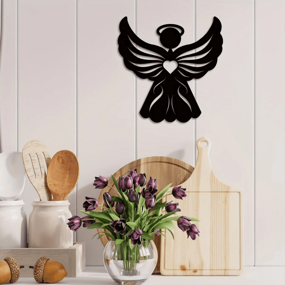Gothic Angel Iron Wall Art Vintage Sculpture Living Room Bedroom Halloween Gift