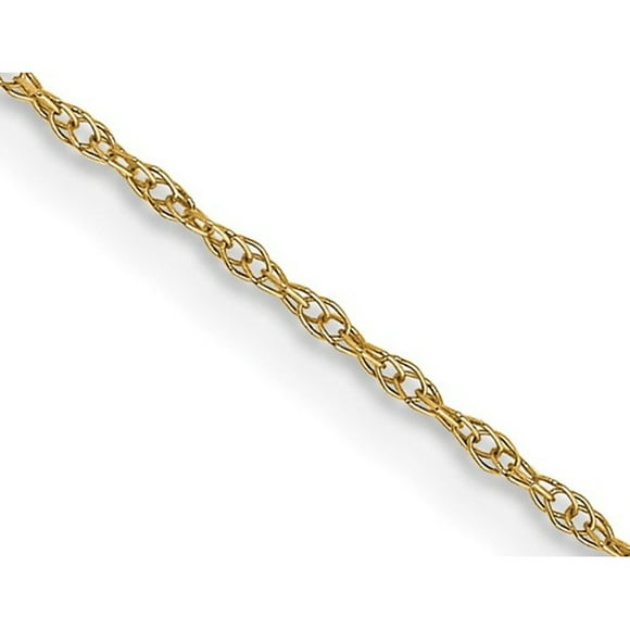 22 inch 6R Cable Rope Chain in 14 Karat Yellow Gold .6mm