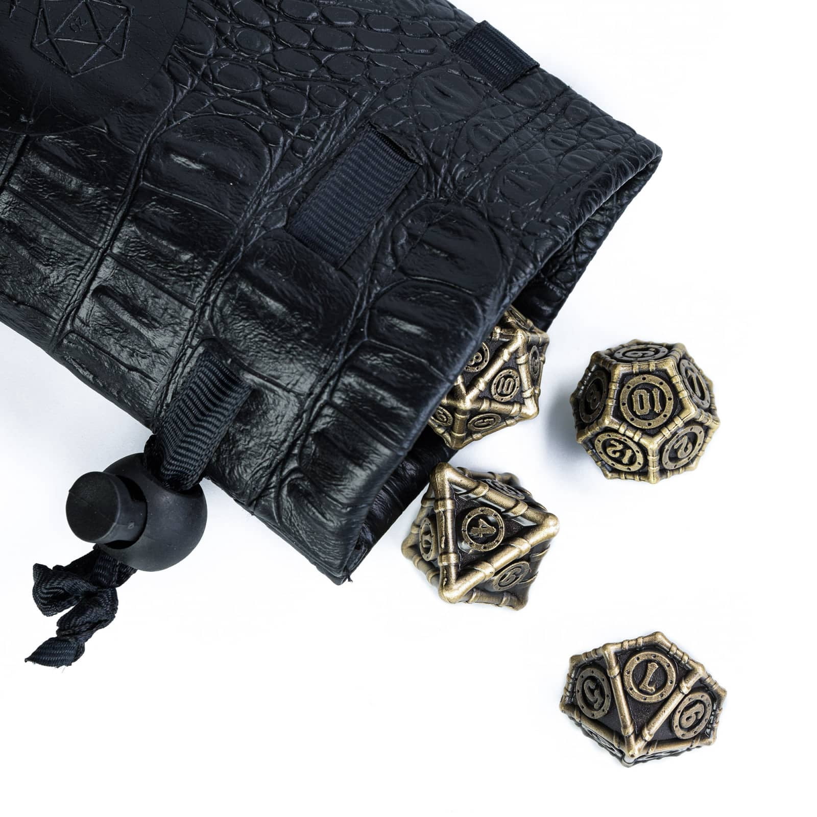 Cusdie 7 Pcs DND Metal Dice, Steampunk Style Polyhedral Dice Set, Metal Dice Set for Role Playing Game D&D Dice MTG Pathfinder