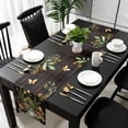 thumbnail image 3 of Green Frog Table Runner 36 Inches Long, Butterfly Plant Flowers Mushroom Coffee Brown Kitchen Coffee Dining Table Decoration for Home Party Birthday Wedding Home Decor 13x36 Inches, 3 of 8