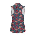 thumbnail image 2 of HUIACONG US Flag Poppy Print Golf Shirt, Soft Athletic Tank Top for Running Tennis, Zip Up Sleeveless Women's Golf Shirt, 2 of 7