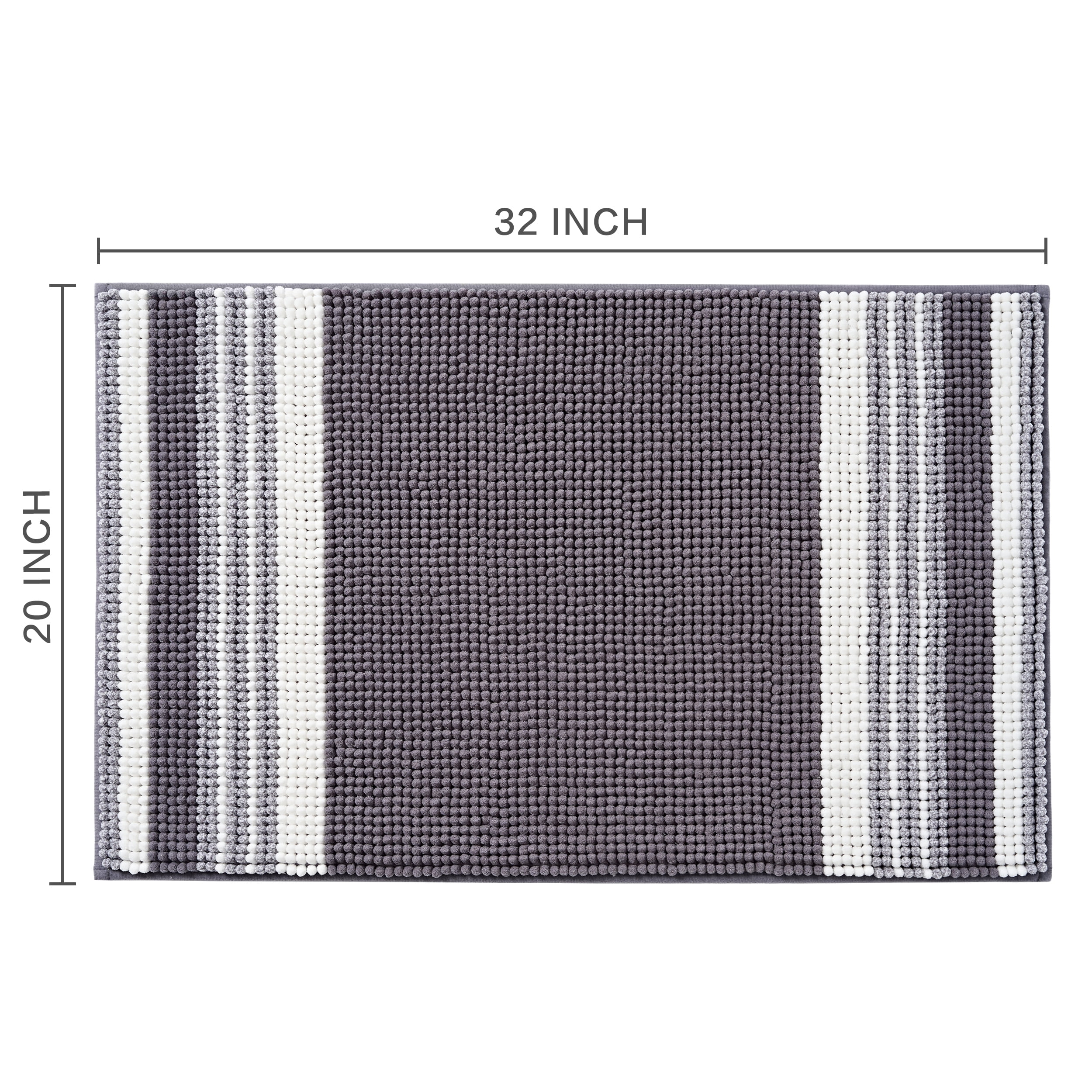 Mainstays Performance Foam Noodle Bath Rugs, 20"x32" Grey