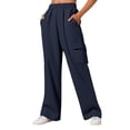 thumbnail image 3 of CAIXIA Cargo Sweatpants for Women High Waisted Straight Wide Leg Joggers Fall Casual Baggy Y2K Track Sweat Pants, 3 of 5