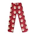 thumbnail image 4 of WTOBBY Women's Festive Christmas Pattern Pajama Pants with Elastic Waist - Holiday Themed Sleepwear for Comfortable Home Lounge Wear - Straight Leg Comfortable Fit,Red M, 4 of 8
