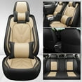 thumbnail image 6 of OTOEZ Nappa Leather Car Seat Cover Universal & Luxurious 5-Seat Full Set Waterproof Front & Rear Cushion Protector Fit Most Honda Toyota Chevy Ford Nissan SUV, 6 of 12