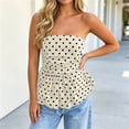 thumbnail image 2 of Aezemi Women Strapless Tank Tops, Sleeveless Tube Ruched Fashion Bandeau Tanks, Peplum Open Back Trendy Summer Vacation Blouse, 2 of 8