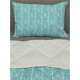 thumbnail image 3 of Geometric Comforter & Sham Bedding Set, Geometry Inspired Grungy Design Triangular Pattern with Rectangles, 3 pcs Duvet Set Microfiber Filling Quilt, 5 Sizes, Turquoise and Champagne, by Ambesonne, 3 of 4
