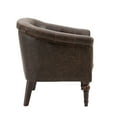 thumbnail image 4 of UIXE Chocolate Barrel Club Chair Set of 2 Modern Arm Accent Chair Comfy Faux Leather Upholstered Armchair, 4 of 6