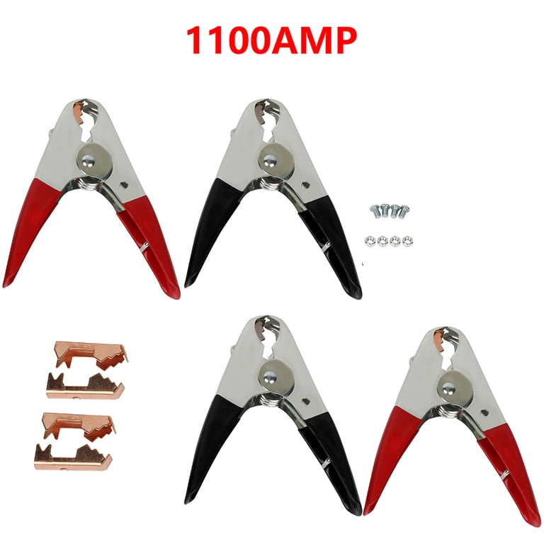 4-Piece 1100 Amp Jumper Cable Clamps - Heavy Duty Booster Cable Clamps For Car Battery