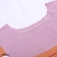 thumbnail image 5 of DHFJKG Sweater Dress For Women Color Block Striped Long Sleeve Scoop Neck Slim Fit Knitted Beach Maxi Dress Comfort Dresses, 5 of 8