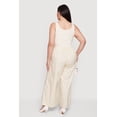 thumbnail image 3 of Women's Plus Size Sleeveless Striped Ribbed Knit Jumpsuit, 3 of 3