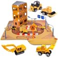 thumbnail image 1 of HTOOQ 122 Pcs Construction Building Kit, Kids Engineering Playset with 4 Pack Vehicles for Kids Gifts - -, 1 of 7