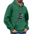 thumbnail image 2 of Jjayotai Men's Merry Christmas Hooded Sweatshirts, Funny 3D Christmas Graphic Print Pullover, Fall Fashion Long Sleeve Tops Green M, 2 of 5