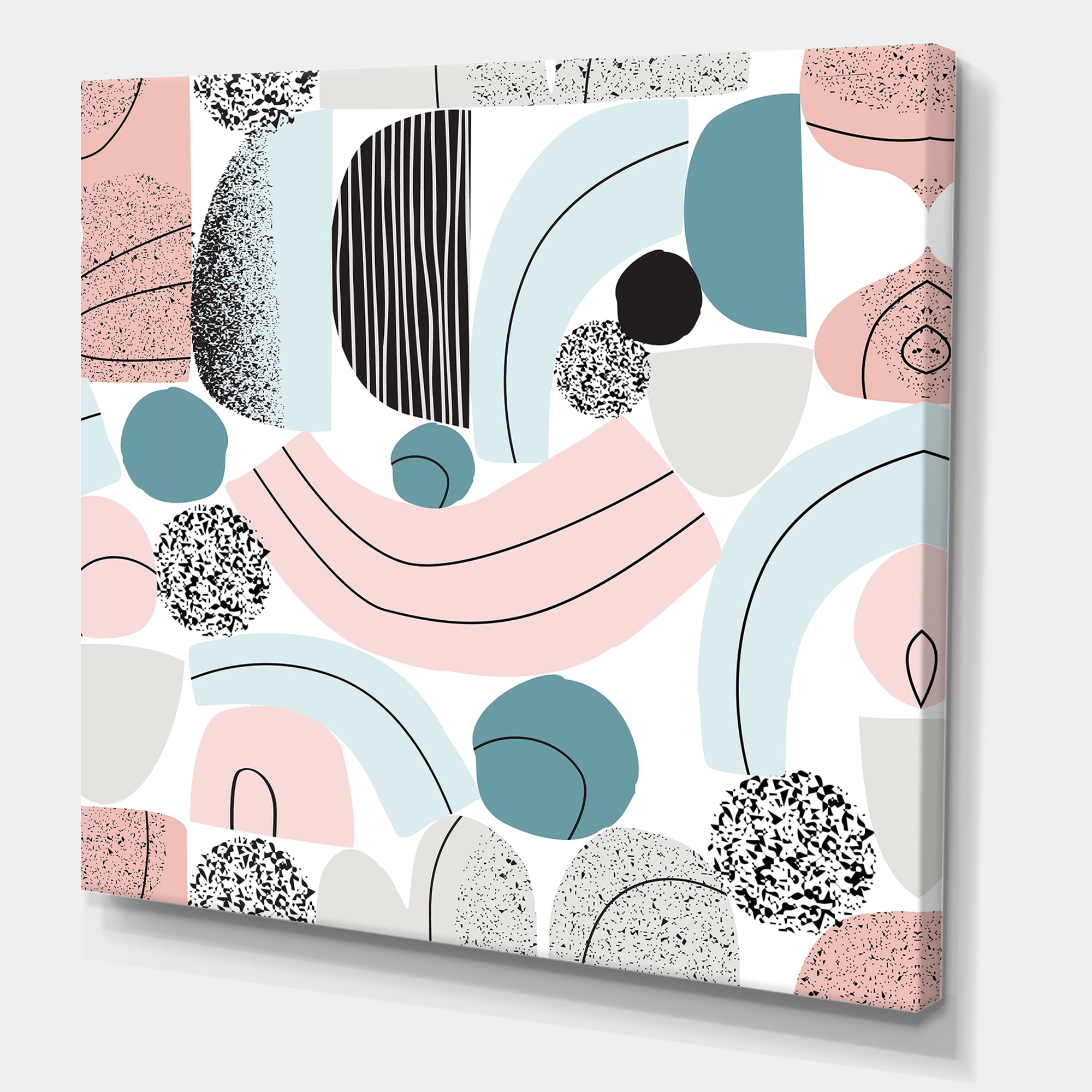 Designart ' Art Collage In Pastel Colors ' Modern Canvas Wall Art Print