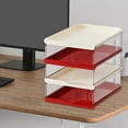 thumbnail image 1 of Organizador de archivos de escritorio para escritorio, organizador de diario, bandeja de papel multiusos, carta Red White 4 Tier, 1 of 8