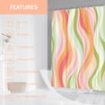 thumbnail image 5 of Colorful Abstract Rainbow Geometric Striped Shower Curtain for Bathroom 72W*72H Inch Cute Minimalist Retro Funky Bathtub Decor Groovy Aesthetic Waterproof Polyester Fabric Set with 12 Hooks, 5 of 6