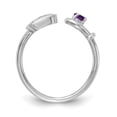 thumbnail image 2 of Solid 925 Sterling Silver B Engagement Ring with 3mm Synthetic Birthstone Size 5.5, 2 of 6