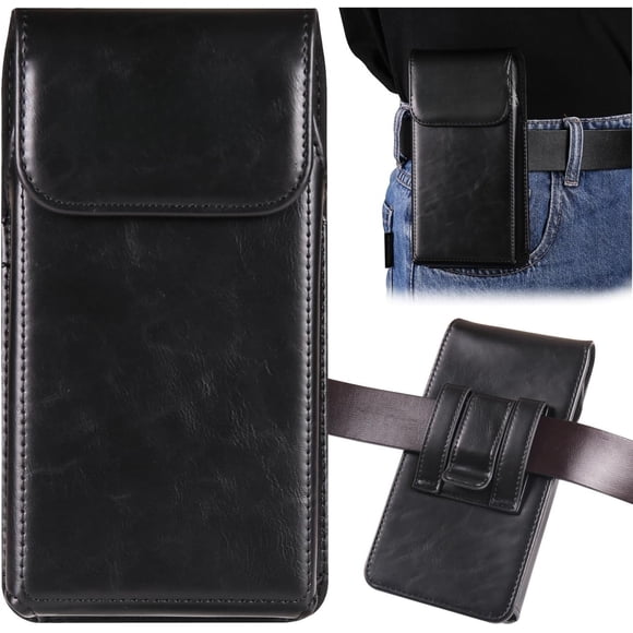 Funda para Teléfono para iPhone 17 con Clip para Cinturón, Funda Magnética de Cuero Sintético, Bolsa de Cintura Resistente