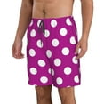 thumbnail image 2 of Logiee Purlpe And White Polka Dot Print Mens Swim Trunks Quick Dry Board Shorts,Breathable Hawaii Beach Shorts Swimwear Bathing Suits-Medium, 2 of 6