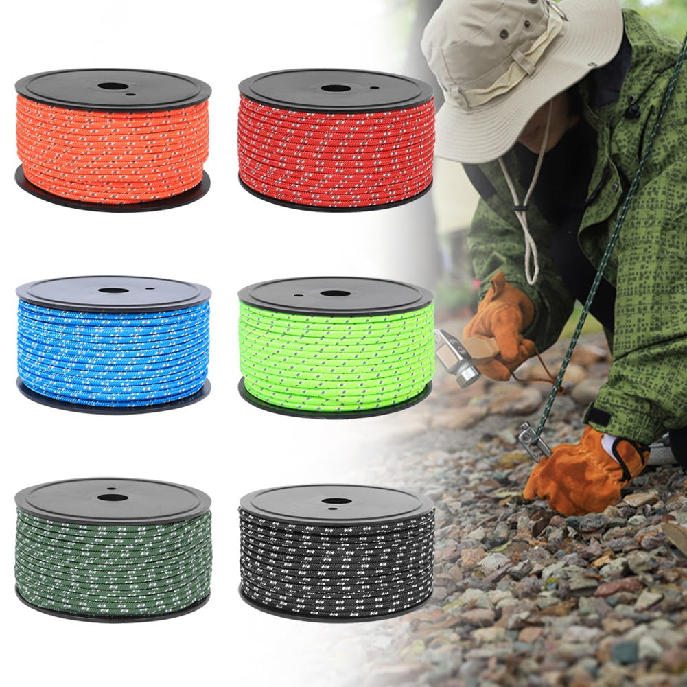 Corde Réfléchissante Fluorescente - 5 Mm, 4 M, Résistance 250 Kg - Pour Tente, Camping, Laisse Chien, Sécurité