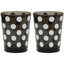 Youngever 4 Pack 16 Ounce Plastic Tumblers, Bistro Plastic Glasses, Cafe BreakResistant Drinking Glasses, Shatterproof Beverage Tumblers, Reusable, NO BPA, Top rack Dishwasher Safe (White Polka)