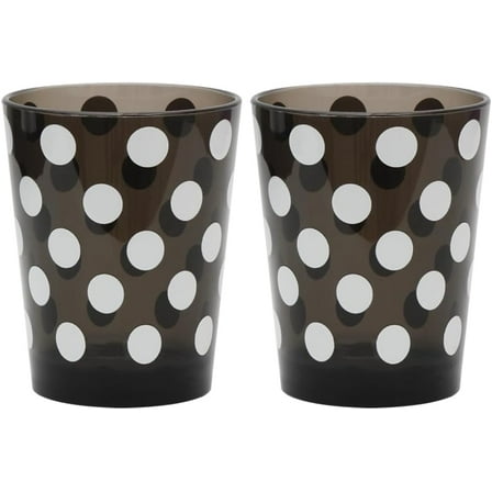 Youngever 4 Pack 16 Ounce Plastic Tumblers, Bistro Plastic Glasses, Cafe BreakResistant Drinking Glasses, Shatterproof Beverage Tumblers, Reusable, NO BPA, Top rack Dishwasher Safe (White Polka)