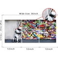 thumbnail image 4 of Canvas Wall Art Behind The Curtain Pictures Banksy Graffiti Classic Painting Colorful Street Pop Art Posters and Prints Framed Modern Abstract Artwork Home Decor for Living Room Framed - 36” x 16”, 4 of 6