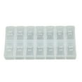 thumbnail image 2 of Weekly Am/Pm Pill Organizer - 7 Day Medication Box with Easy Open Lids, Clear Plastic Compartments for Morning & Night Pills, Portable for Travel, Home & Office (Black or White), 2 of 7